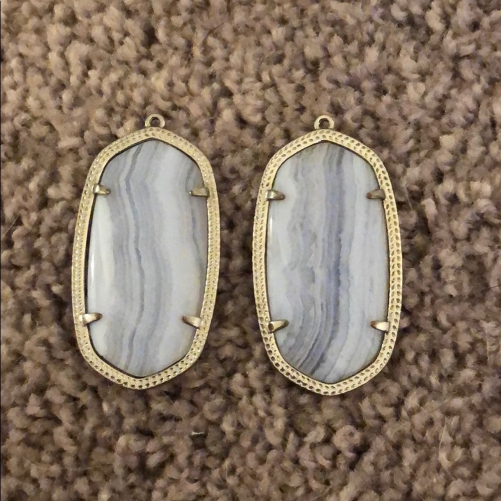 Purple marble earring